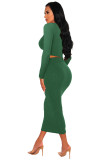 Women Long Sleeve Top and Bodycon Skirt Two Piece Set