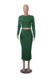 Women Long Sleeve Top and Bodycon Skirt Two Piece Set