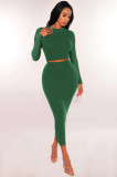 Women Long Sleeve Top and Bodycon Skirt Two Piece Set
