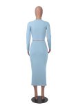 Women Long Sleeve Top and Bodycon Skirt Two Piece Set