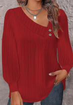 Autumn Long Sleeve Button Solid Color Shirt Women's Clothes Autumn Long Sleeve Button Solid Color Shirt Women's Clothes