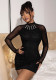 Sexy Fashion Pearl Glitter Tight Fitting Mesh Dress