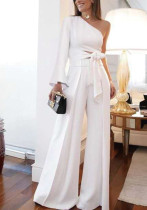 Women's Single Sleeve Print Tie Jumpsuit Women's Single Sleeve Print Tie Jumpsuit