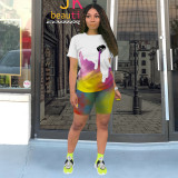 Women's Printed Sports Casual Two Piece Nightclub Pants Set