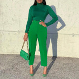 Plus Size Women Africa High Waist Solid Trousers