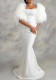 Women U-Neck Sequin Feather Sleeve Evening Dress