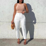 Plus Size Women Africa High Waist Solid Trousers