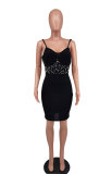 Women French Sleeveless Beaded Dress