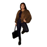 Women Fall/Winter Solid Puffed Jacket
