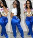Women Satin Loose Straight Pant