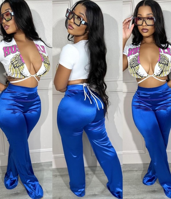 Women Satin Loose Straight Pant