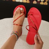Women Flat Strap Simple Peep-Toe Shoes