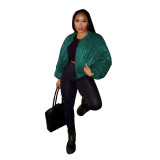 Women Fall/Winter Solid Puffed Jacket