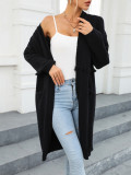 Winter Plus Size Long Cardigan Pocket Chic Fringe Sweater Coat