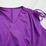 Drawstring Sleeveless Tank Top Chic High Waisted Women's Loose Straight Leg Two-Piece Set