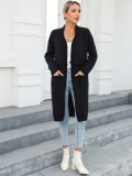 Winter Plus Size Long Cardigan Pocket Chic Fringe Sweater Coat