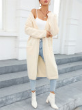 Winter Plus Size Long Cardigan Pocket Chic Fringe Sweater Coat