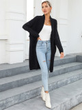 Winter Plus Size Long Cardigan Pocket Chic Fringe Sweater Coat