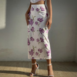 Women's Sexy Printed Camisole Slim Bodycon Skirt Two Piece Set