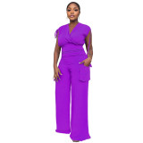 Drawstring Sleeveless Tank Top Chic High Waisted Women's Loose Straight Leg Two-Piece Set