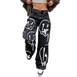 Women prints ripped Denim Jeans