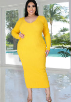 Women Autumn/Winter Solid Long Sleeve Knitting Maxi Dress Women Autumn/Winter Solid Long Sleeve Knitting Maxi Dress