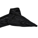 Women Solid Hollow Wave Pattern Dress