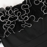 Sexy Tight Fitting Off Shoulder Ruffled Jumpsuit