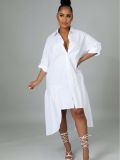 Women Loose Casual Button Shirt Dress