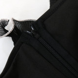 Sexy Tight Fitting Off Shoulder Ruffled Jumpsuit