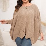Women's Tops Plus Size Women's Fall Winter Loose Knit Pullover Sweater