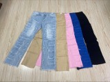 Men's Denim Straight Leg Pants Street Fashion Stretch Patch Denim Straight Leg Pants