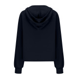 Autumn And Winter Ladies Sports Half Zipper Yoga Clothing Loose Hooded Fleece Sweater