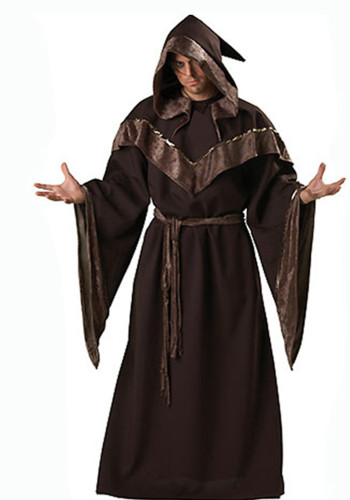 Halloween Adult Costume Male Cospaly Wizard Robe Death Cloak Clothes Wizard Witch Performance Costume
