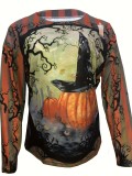 Casual Halloween Print Hoodies For Women