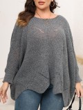 Women's Tops Plus Size Women's Fall Winter Loose Knit Pullover Sweater