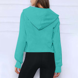 Autumn And Winter Ladies Sports Half Zipper Yoga Clothing Loose Hooded Fleece Sweater