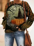 Casual Halloween Print Hoodies For Women
