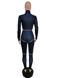 Women Casual Line Sport Long Sleeve Top and Pant Two-Piece Set