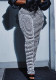 Plus Size WomenKnitting Stripe High Waist Trousers