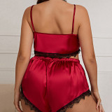 Plus Size Women suspenders and shorts home clothes two-piece set