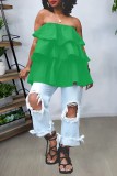 Women Solid Women Multi-Layer Patchwork Wave Top