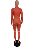 Women Casual Line Sport Long Sleeve Top and Pant Two-Piece Set