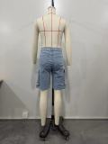 Women Ripped Cargo Denim Pants