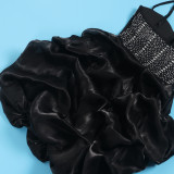 Women Sexy Beaded Stretch Camisole Cascading Ruffles Dress Tutu