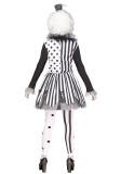 Halloween black and white clown princess dress circus trainer clown costume