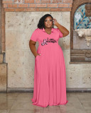 Casual Fashion Turndown Collar Solid Color Women's Plus Size Dress