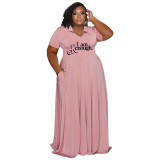 Casual Fashion Turndown Collar Solid Color Women's Plus Size Dress