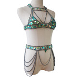 Summer Bra Chain Green Acrylic Sexy Accessories Bra Belt Suit Body Chain Jewelry
