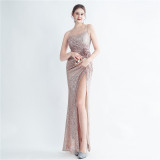 Sexy Straps Sequin Long Dress Plus Size Beauty Formal Party Evening Gown